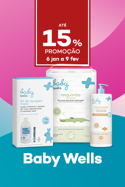 Marca Baby Wells com at&eacute; 15% desconto direto - de 6 janeiro a 9 fevereiero